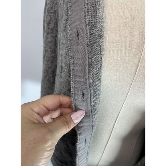 The Tog Shop Cardigan Sweater Wool Gray Cable Knit Button - Picture 8 of 13